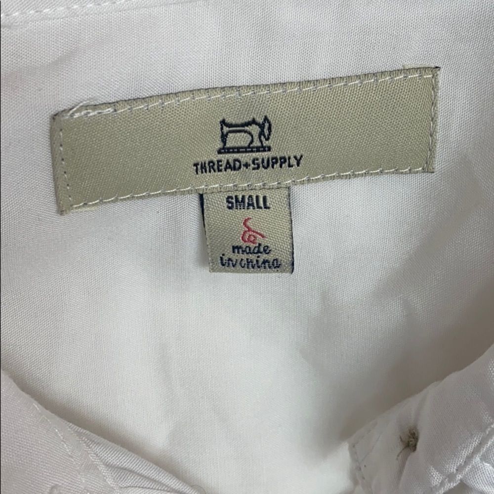 Thread Supply White Tortoise Shell Button Shirt - Picture 6 of 7